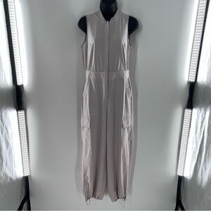 Athleta Brooklyn Utility Sleeveless Jumpsuit in Abalone Off White-Size 2